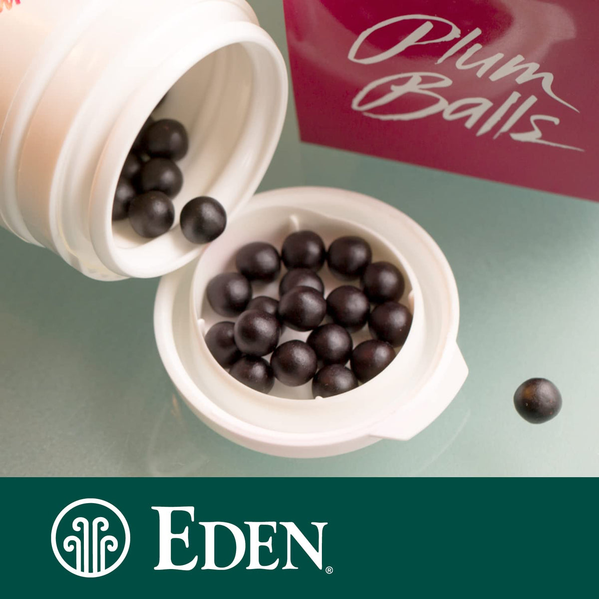 Eden Ume Plum Balls serving with tea for balanced flavor.