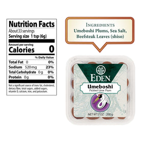 Eden Umeboshi plum from Wakayama, rich color perfect for bold dressings.