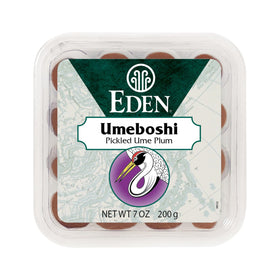 Eden Umeboshi plum in a jar, whole and bright, ideal for sushi and rice bowls.