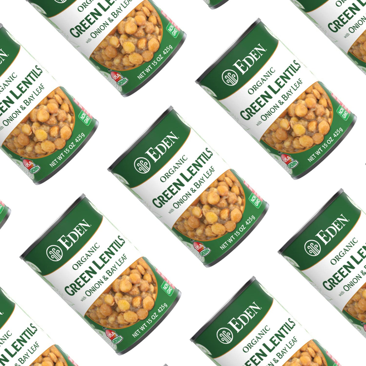 Eden USA-grown green lentils highlight domestic sourcing.
