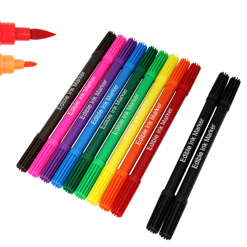 EdibleInk 11-pcs food coloring pens for vibrant fondant decorating.