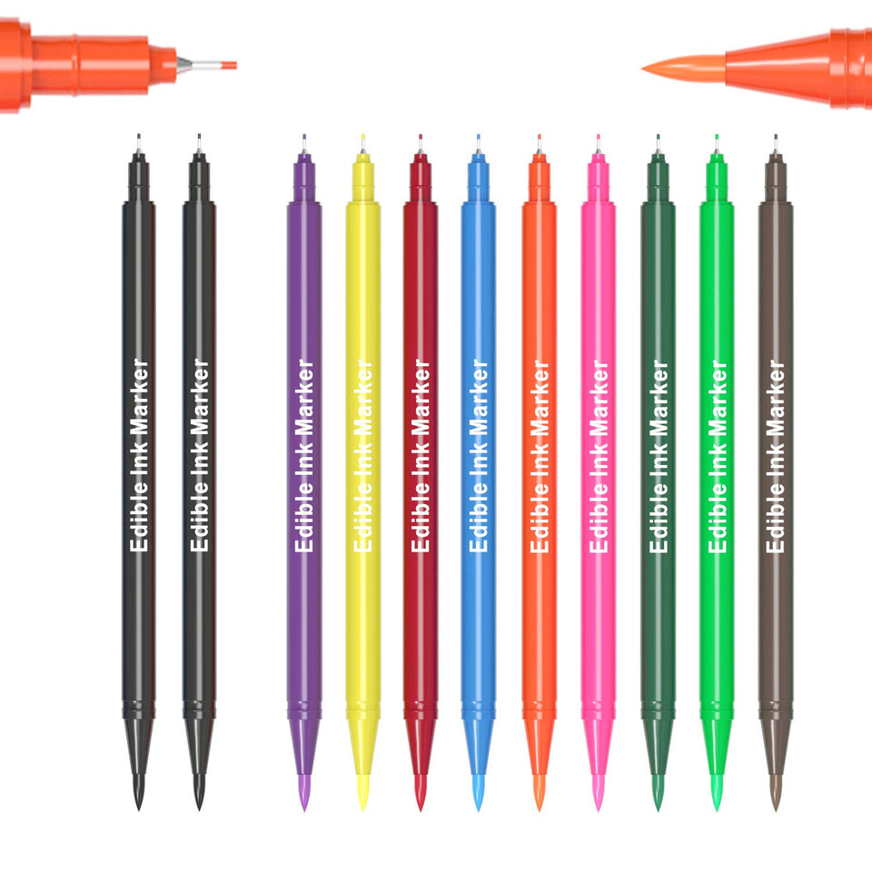 EdibleInk markers with 0.5mm nib for precise fondant outlining