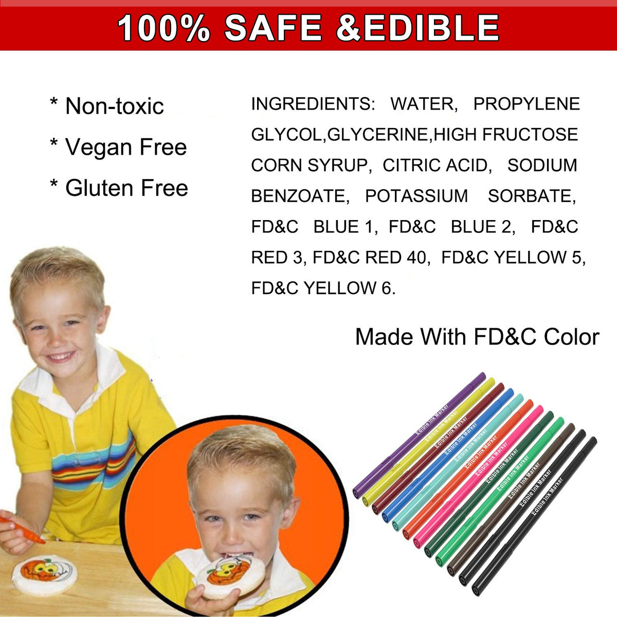 EdibleInk markers compatible with fondant, cookies, frostings, and more