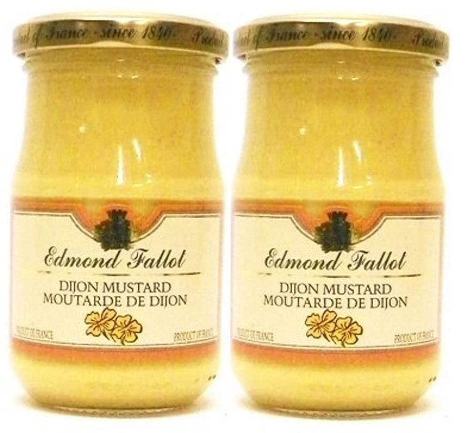 Edmond Fallot Dijon mustard bottle-front, two-pack, premium flavor enhances sandwiches and dressings