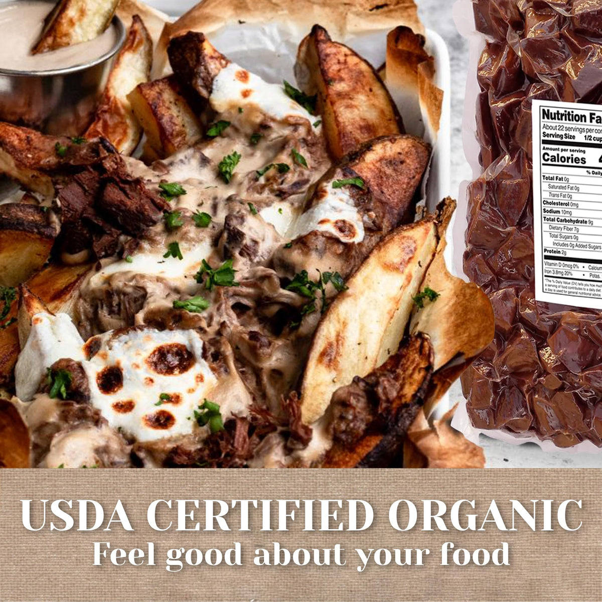 Edward & Sons farm-sourced jackfruit supports organic farming and Non-GMO verification.