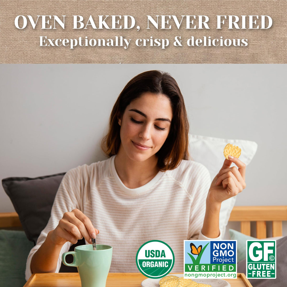 Edward & Sons Gluten-free rice snaps suitable for gluten-free diets