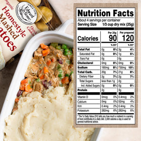 Edward and Sons Organic Homestyle Mashed Potatoes microwaved for fast meals
