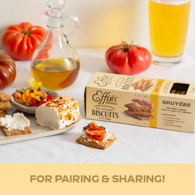 Effie's Gruyère biscuits with caramelized onion jam, elegant tasting option.