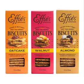 Effie's Biscuits Oatcakes pack front, ideal with tea.