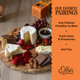 Effie's Oatcakes served with cheese, perfect for boards and tastings.