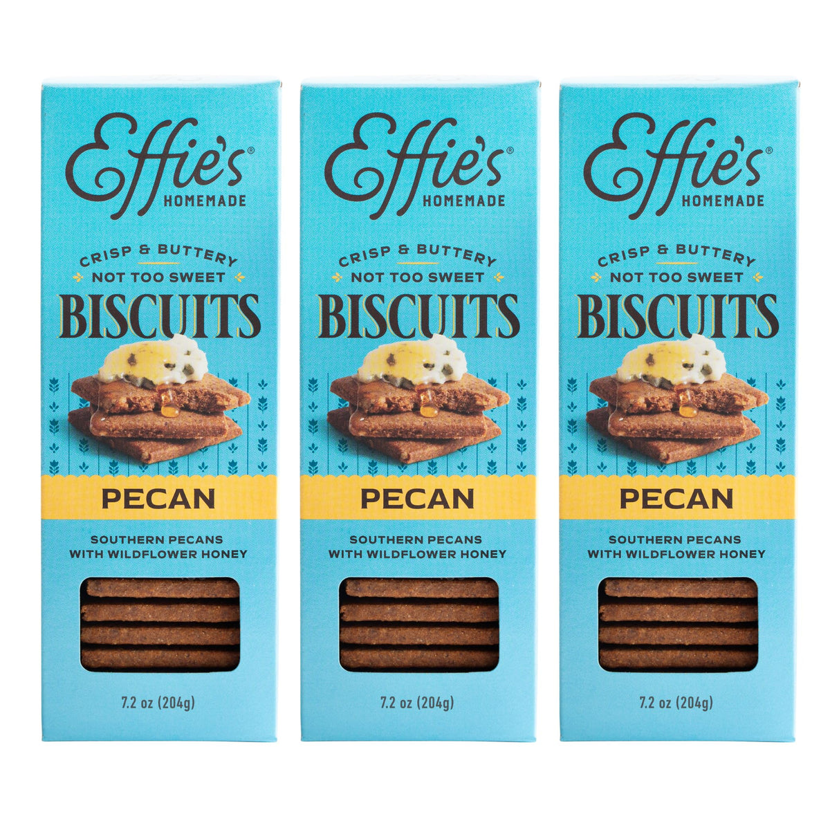 Effie's Homemade Pecan Biscuits close-up showing pecans and butter texture for cheese pairing