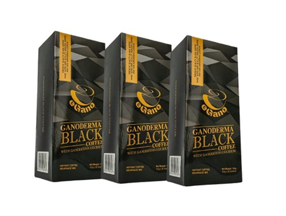 eGano Ganoderma Black Coffee sachets in a box for daily convenience.