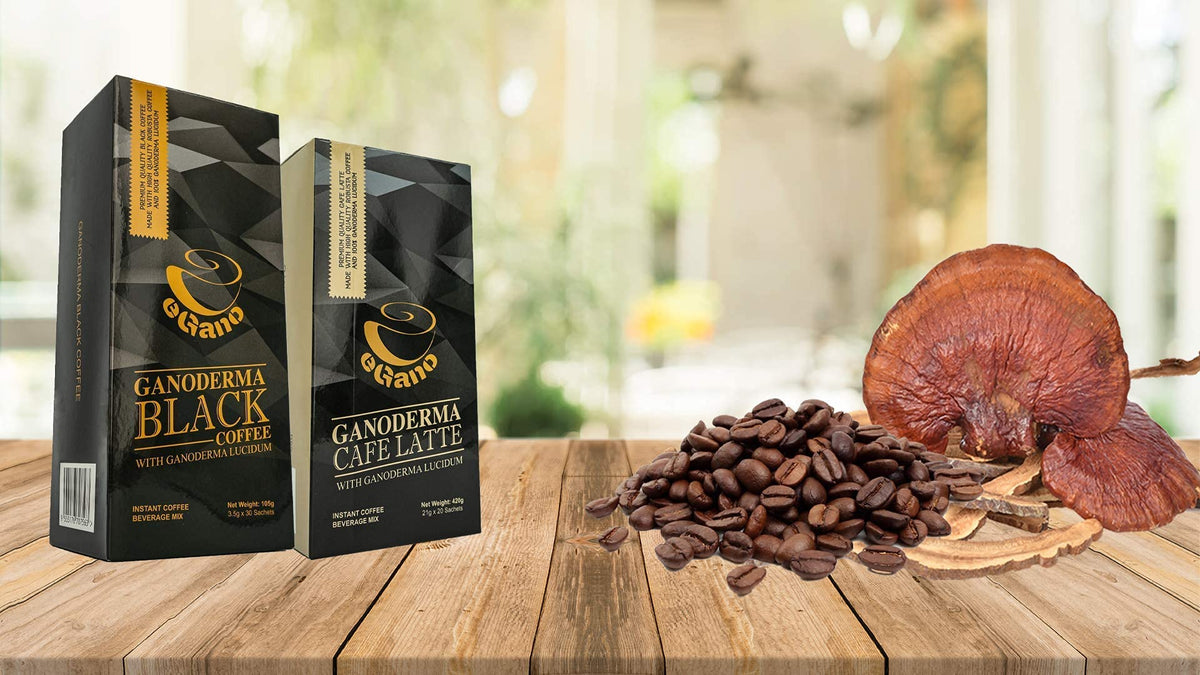 eGano Ganoderma coffee sachets close-up for quick, single-serve mornings
