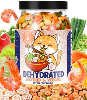 Egcina 16oz freeze-dried seafood and vegetable mix bulk pack for quick, versatile toppings