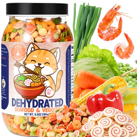 Egcina freeze-dried seafood and vegetable mix in bag for quick meals.