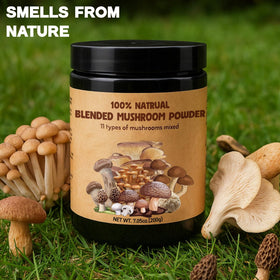 Egcina gluten-free vegan mushroom powder label – clear ingredients for clean cooking.