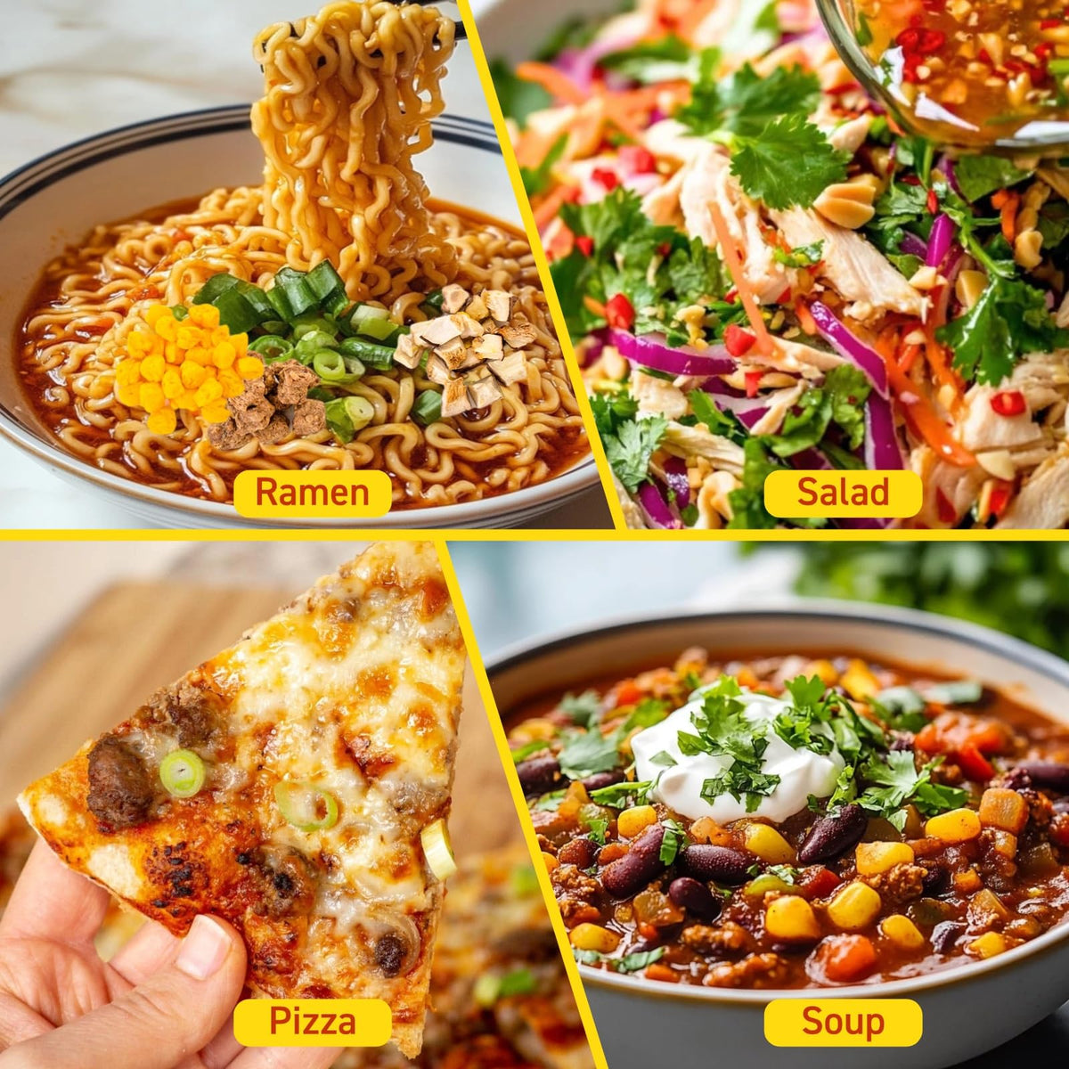 Egcina ramen toppers inspire creative uses on pizzas and salads
