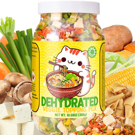 Egcina ramen toppings mix with dehydrated vegetables and tofu for versatile, flavorful meals.
