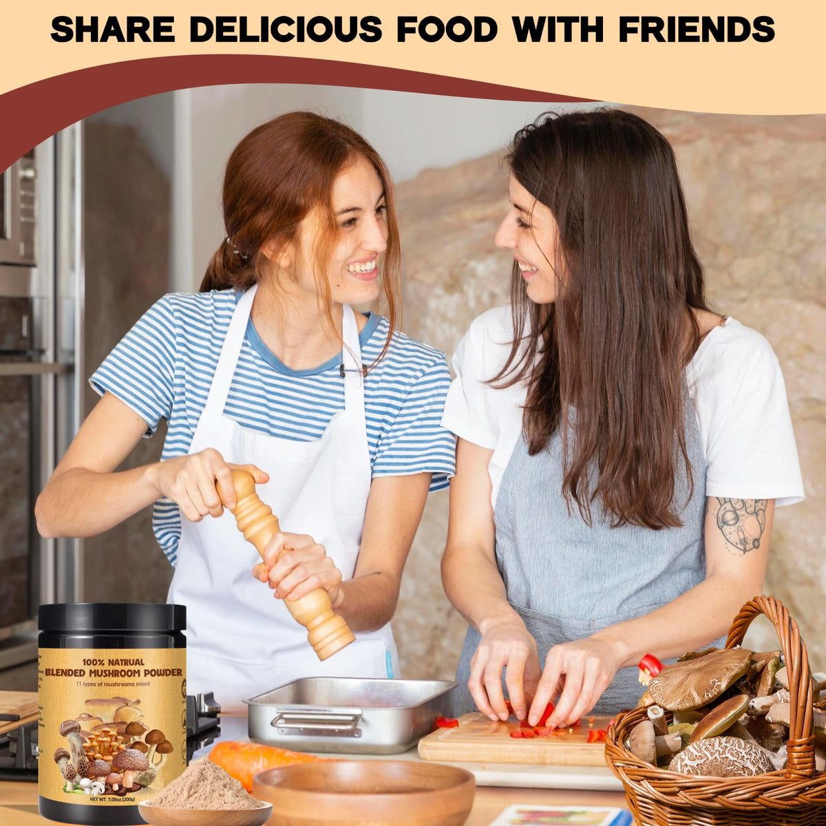 Egcina 11-variety mushroom blend – multifunction seasoning for ramen and sauces.
