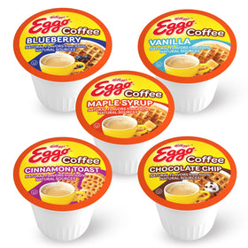 Eggo Beverages Cinnamon waffle coffee pod; warm spice enhances cozy mornings.