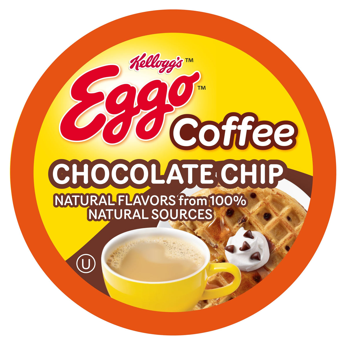 Eggo chocolate chip waffle coffee pod ready for brewing for a rich morning boost