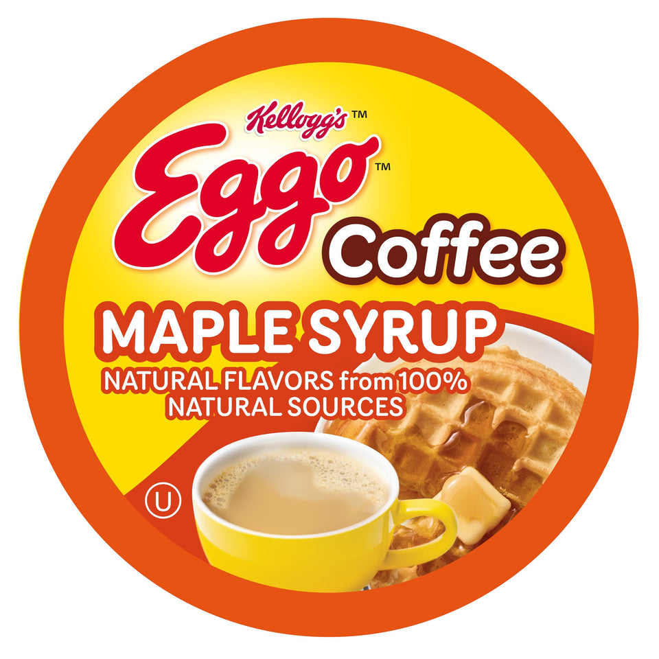 Eggo Maple Syrup Waffle pods in a resealable pack for easy mornings.