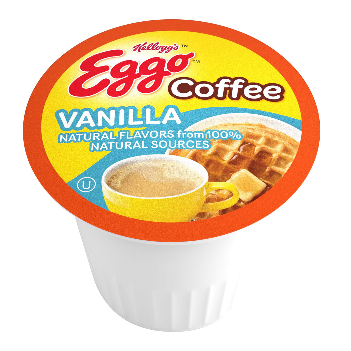 Eggo Vanilla Waffle coffee pod brewing for a smooth cup.