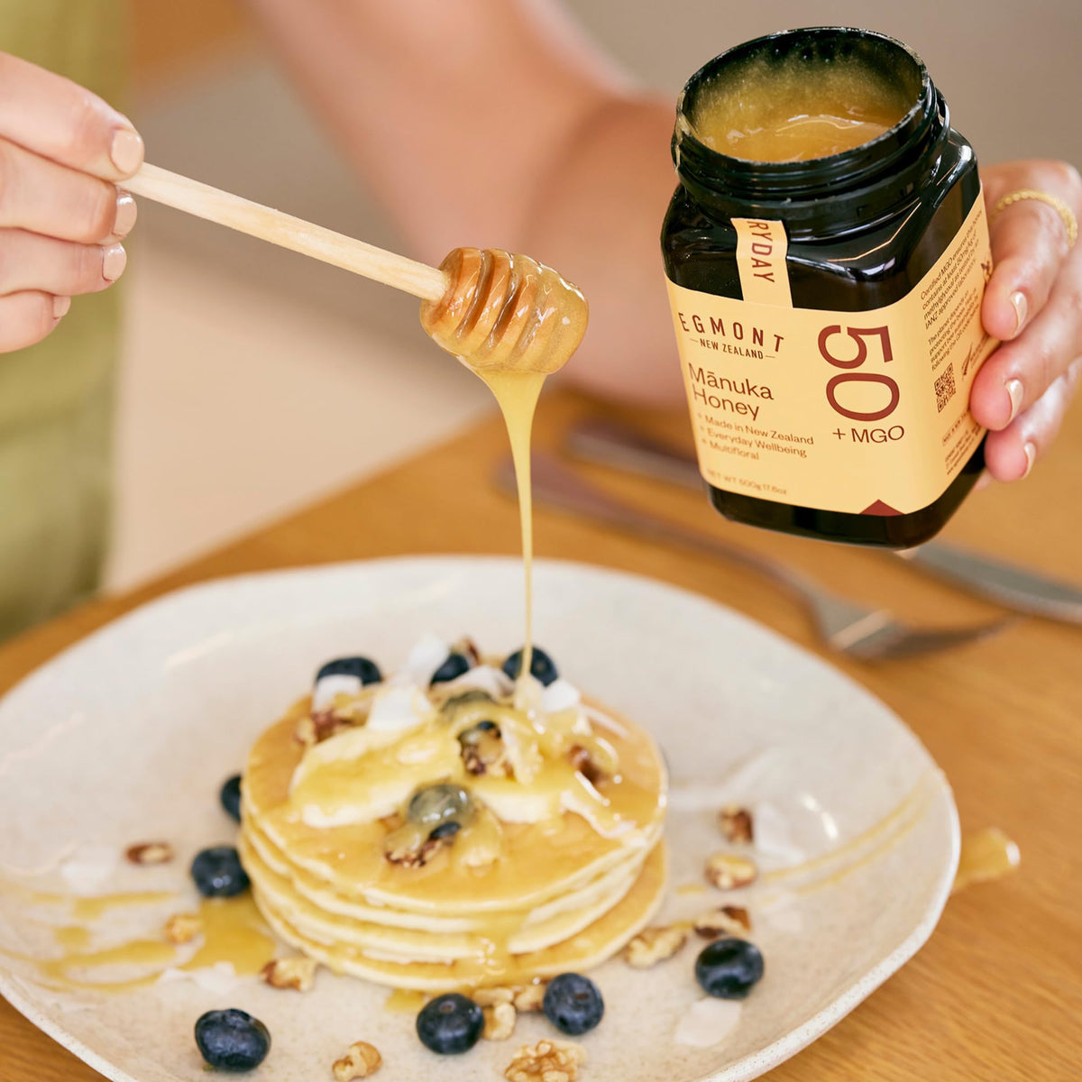 Egmont Honey forest-origin backdrop suggesting natural sourcing