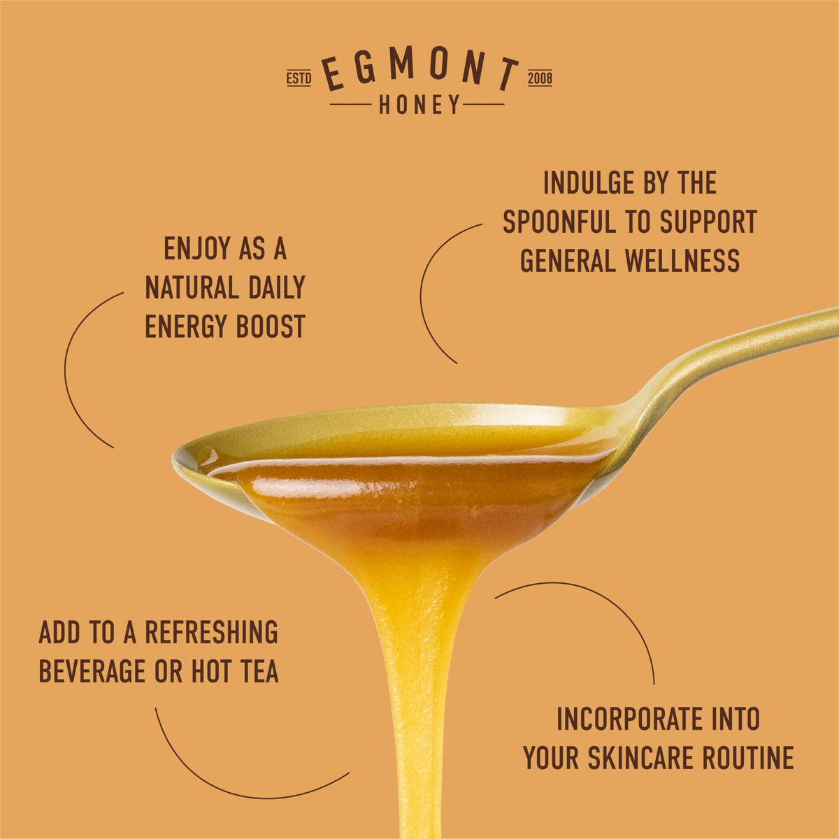Egmont Honey jar with spoon ready for breakfast drizzle
