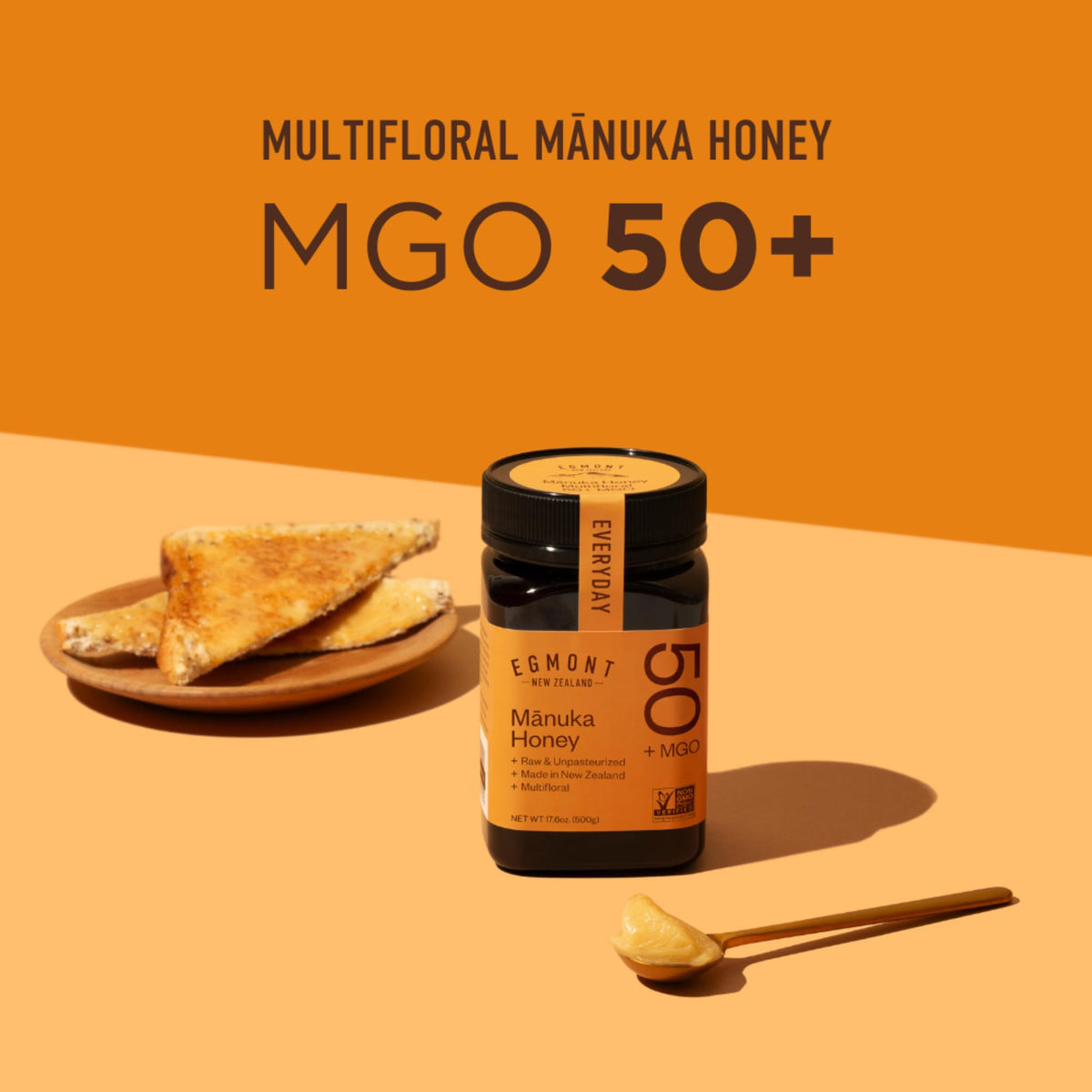 Egmont Honey MGO 50+ label close-up showing authenticity and traceability