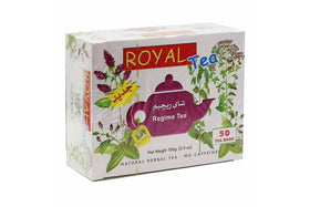 Close-up of Royal Regime Tea bags, rich flavor ready to brew.