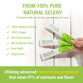 eHerbal Pure Nature celery powder stick closeup shows easy mixing