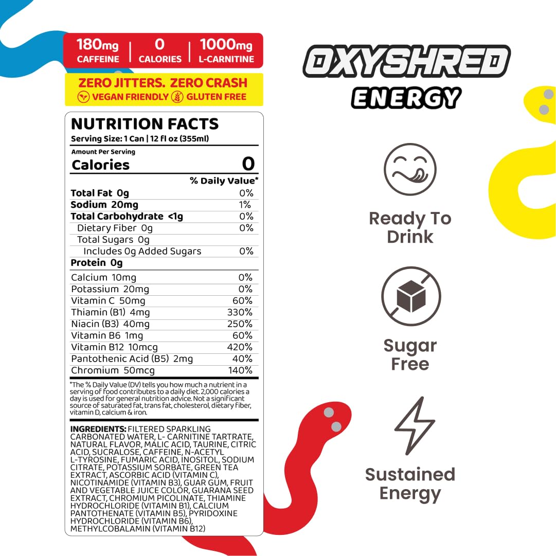 EHP Labs OxyShred zero sugar can ready for on-the-go energy boosts.