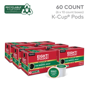 Steaming cup of Eight O'Clock Original Decaf with balanced notes