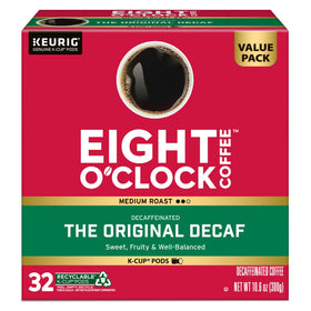 Eight O'Clock Original Decaf cup with light crema from medium roast.