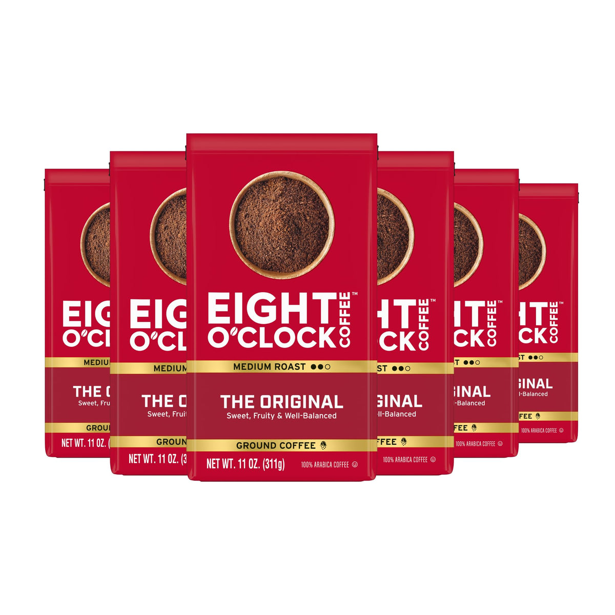 Eight O'Clock Coffee The Original ground coffee pack of six for busy mornings.
