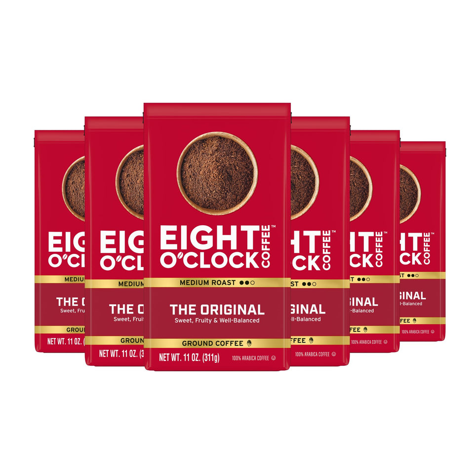 Eight O'Clock Coffee The Original ground coffee pack of six for busy mornings.