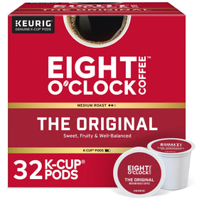 Eight O'Clock Coffee Original Medium Roast pod front view, quick and smooth morning start.
