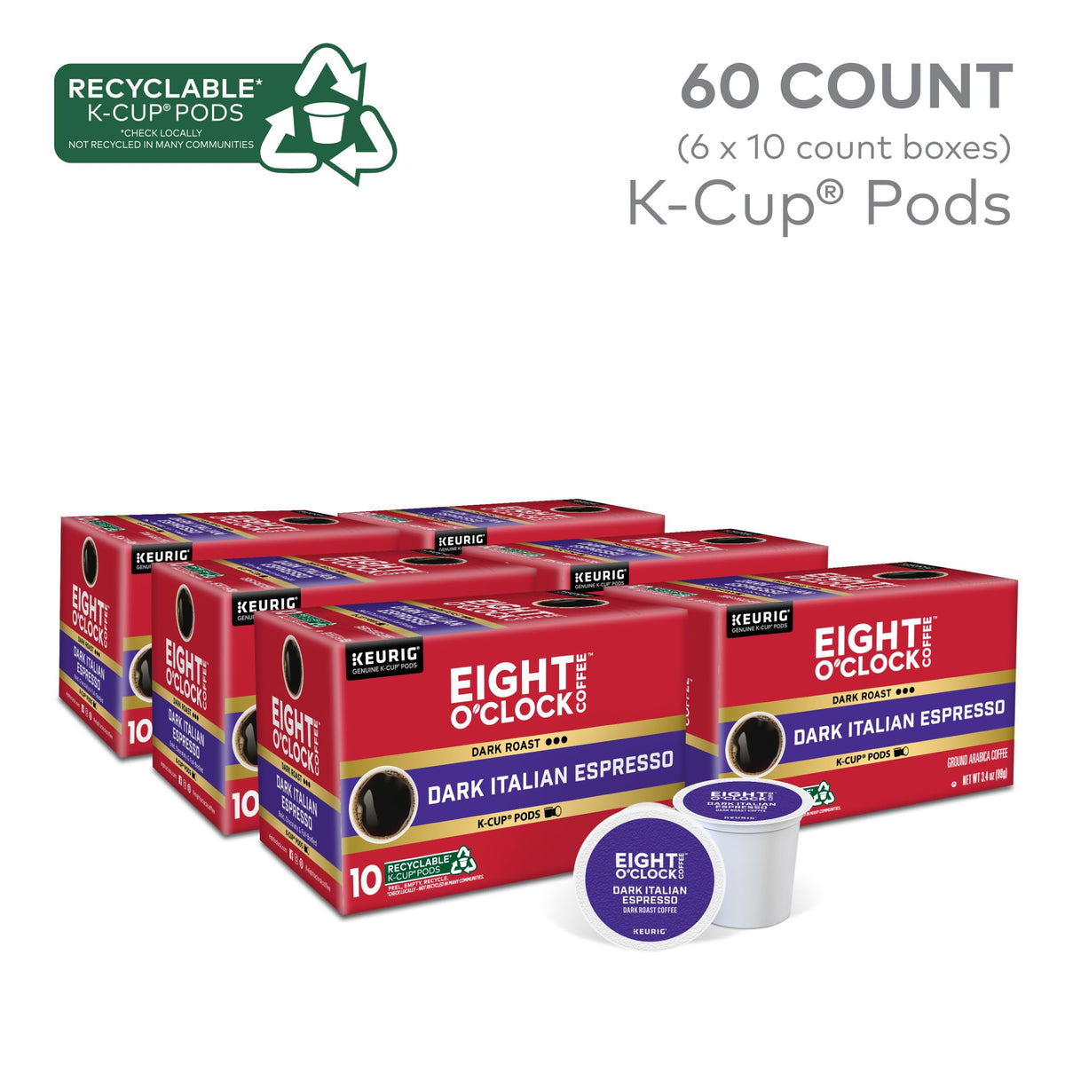 Eight O'Clock Coffee dark Italian roast brew in a cup with rich aroma.