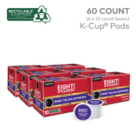 Eight O'Clock Coffee dark Italian roast brew in a cup with rich aroma.