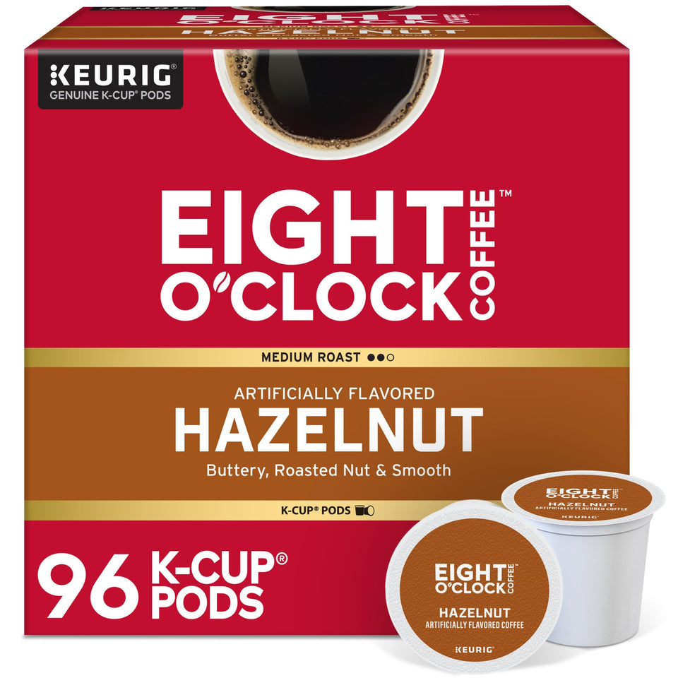Eight O'Clock Hazelnut pods box for quick daily breews and convenience