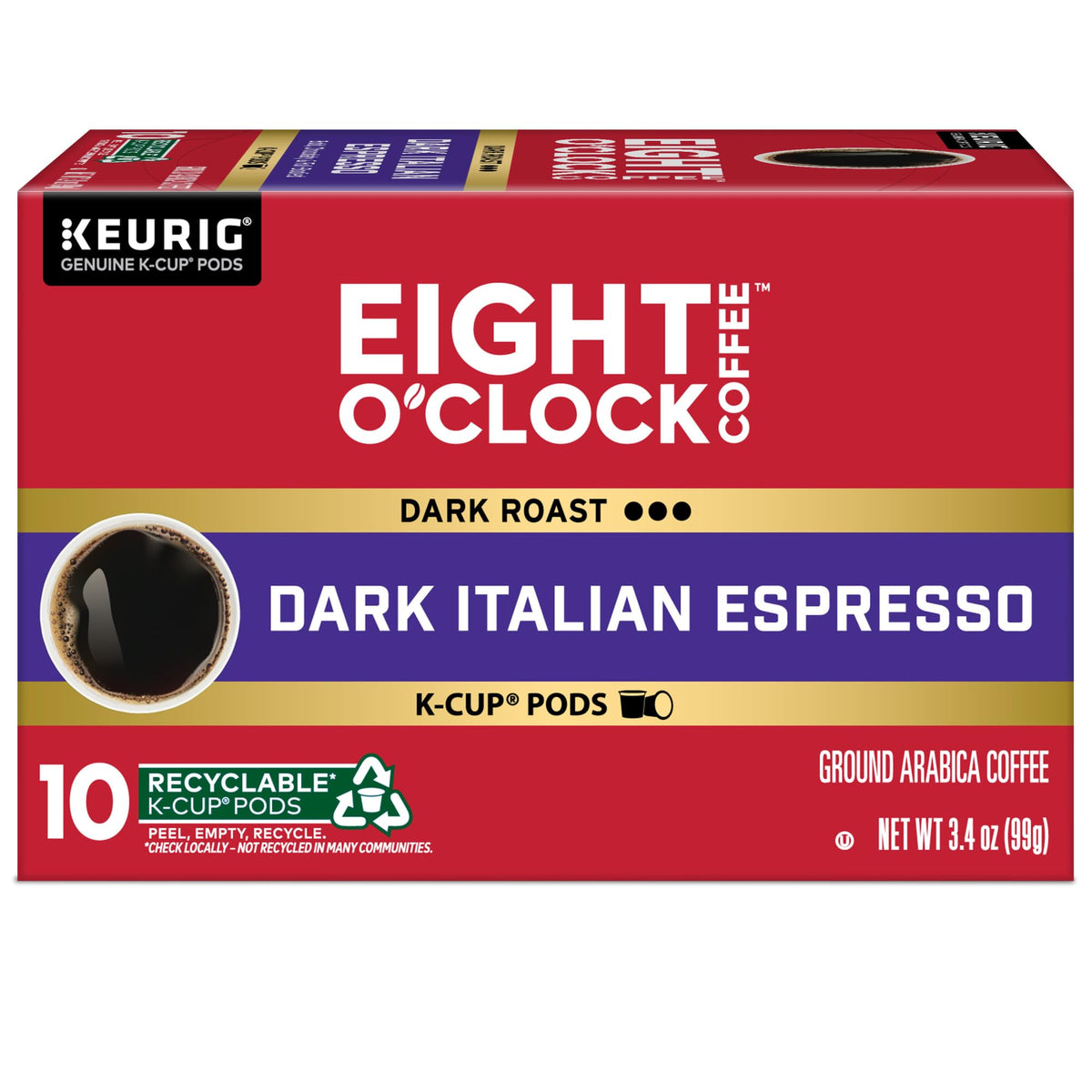 Eight O'Clock Italian roast aroma evokes café vibes at home.