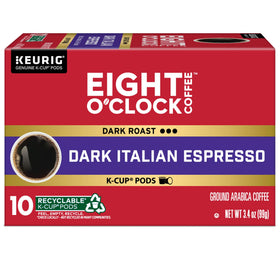 Eight O'Clock Italian roast aroma evokes café vibes at home.