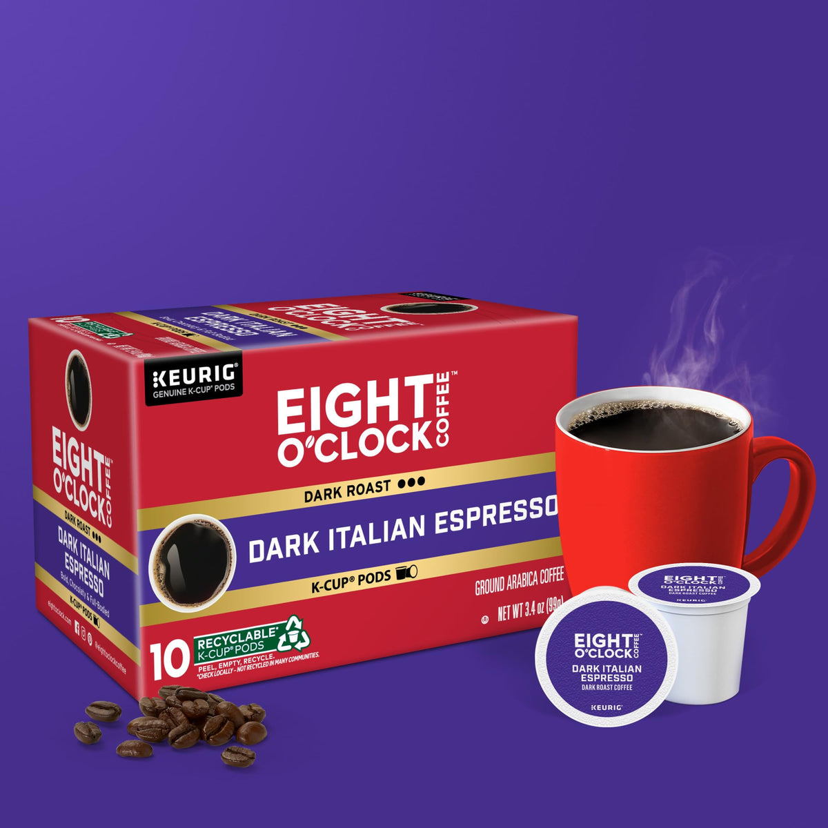 Eight O'Clock Kosher-certified label on packaging for inclusive use.
