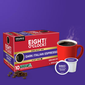 Eight O'Clock Kosher-certified label on packaging for inclusive use.