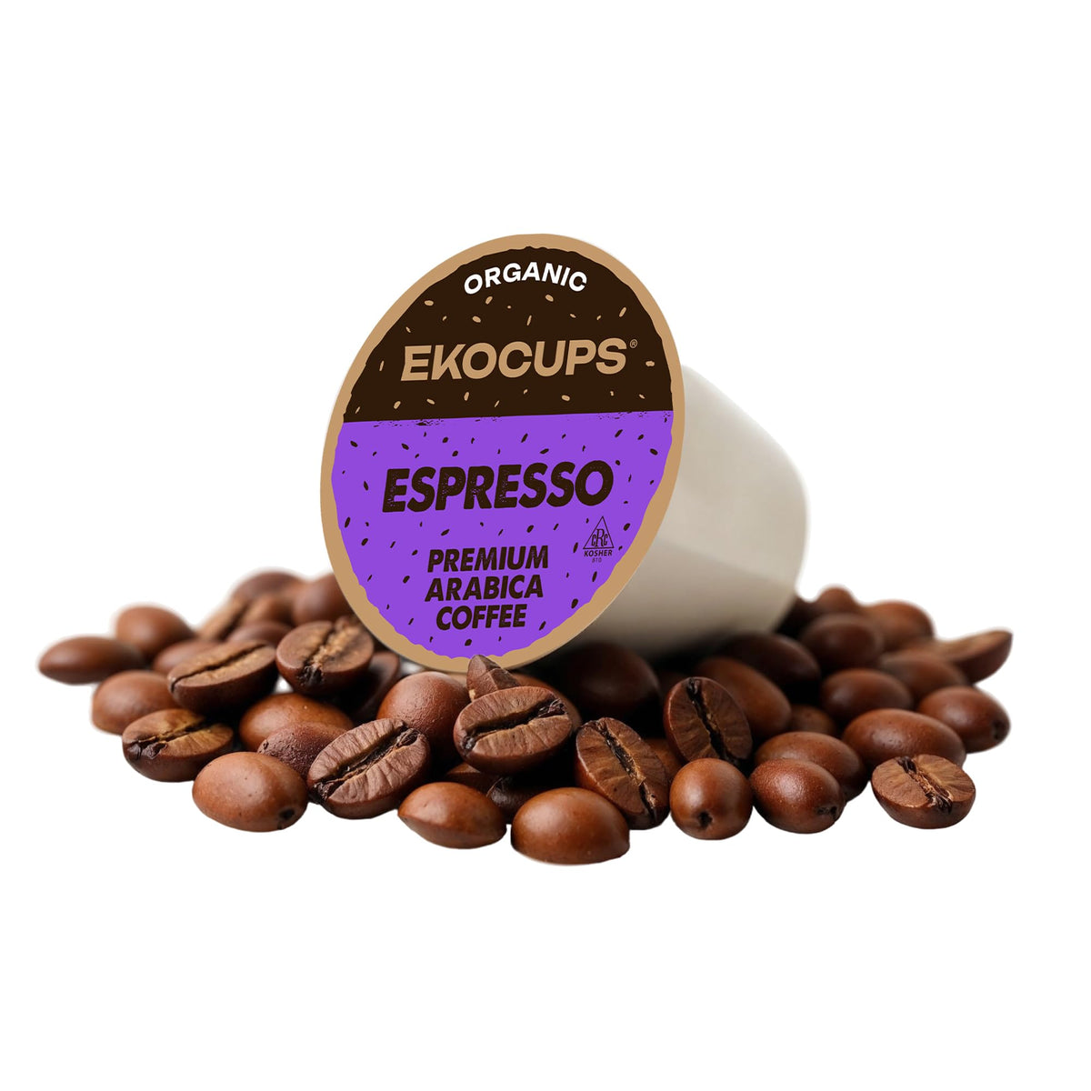 EKOCUPS Espresso Roast pods in morning brew setup for bold start.