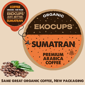 EKOCUPS coffee pods for hot or iced beverages.