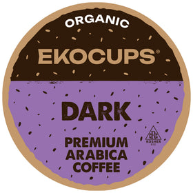 EKOCUPS Organic Dark Roast pod ready for a bold morning brew and aroma