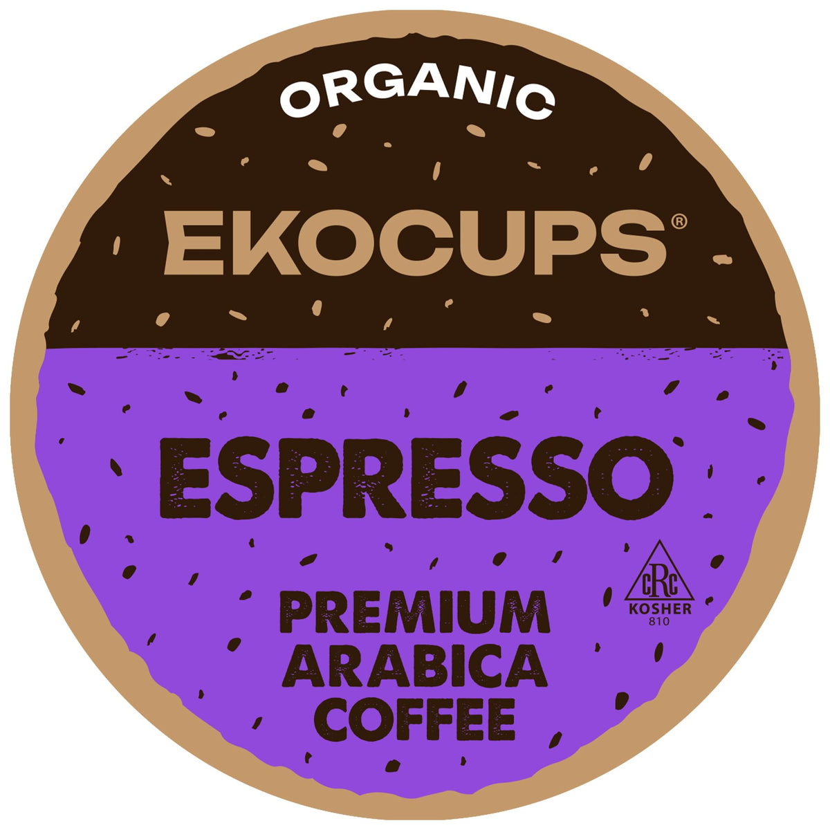 EKOCUPS Organic Espresso Roast pods pack front showing 40-count packaging.