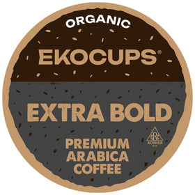 EKOCUPS Organic Extra Bold Roast pack for easy, sustainable mornings.